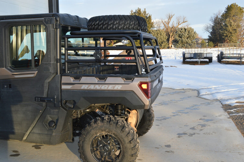 Polaris Ranger cargo rack built from 1.5 inch powder-coated steel tubing