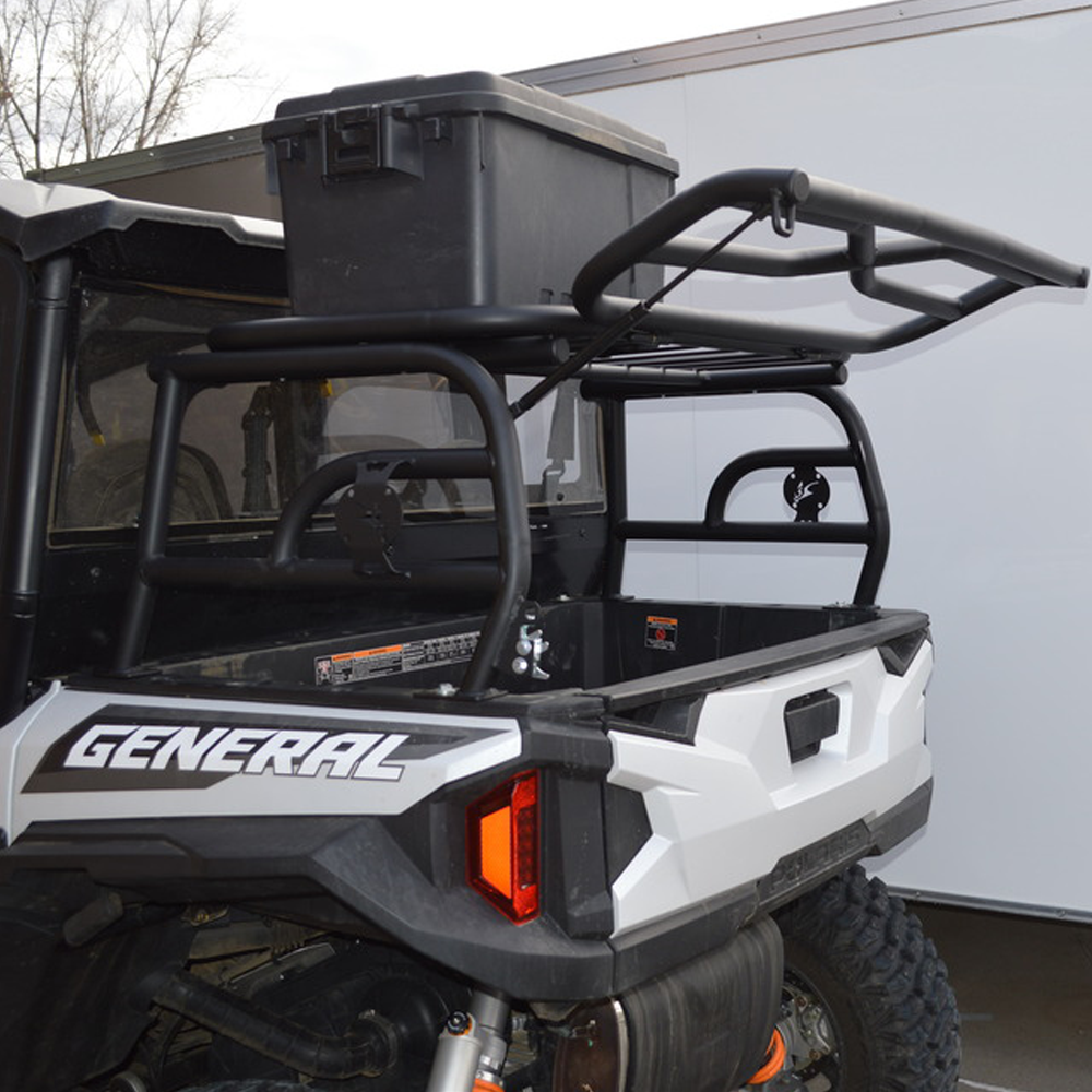 Polaris General dog cage rack built from 1.5 inch powder-coated steel tubing