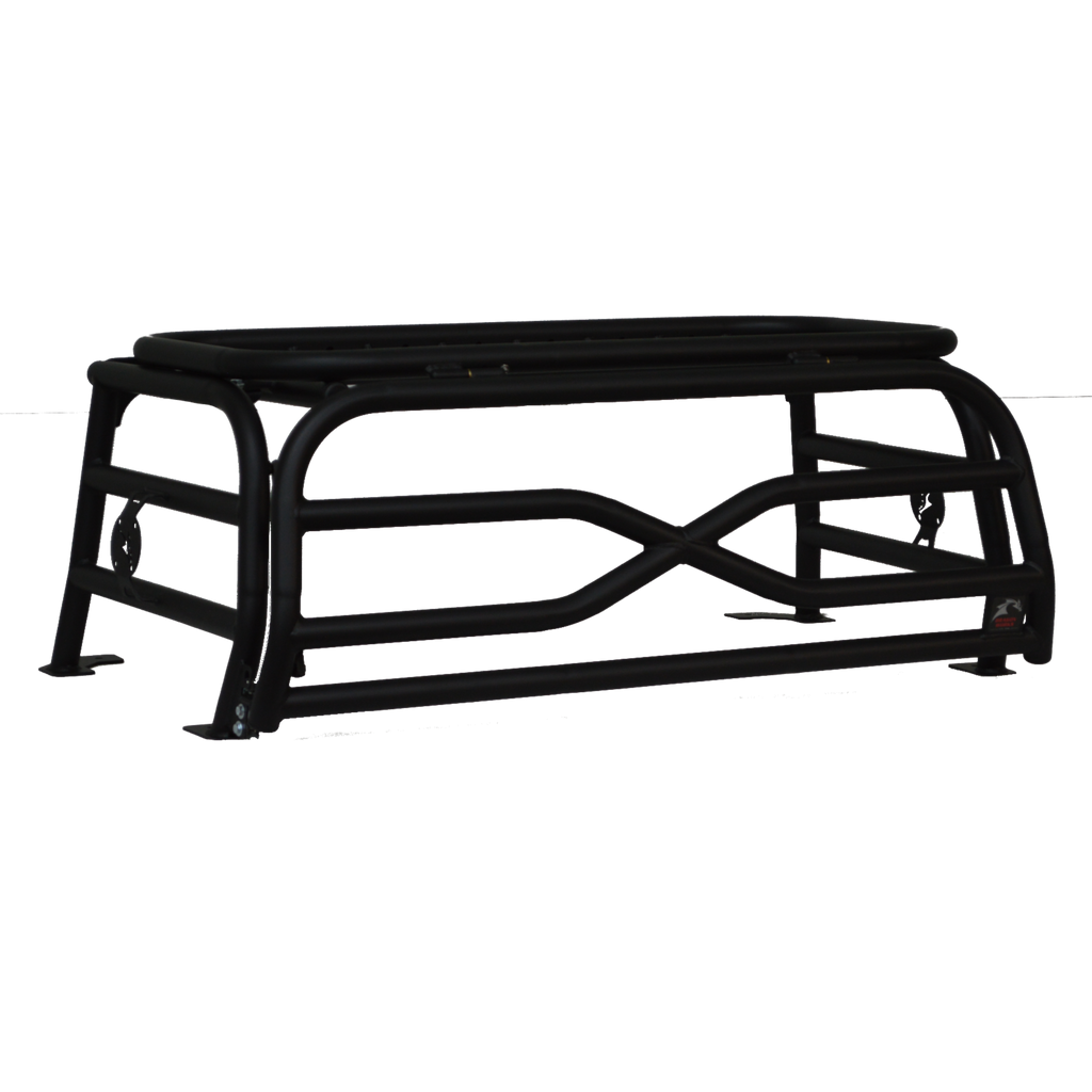 Polaris General cargo and spare tire rack shown without the spare tire strap