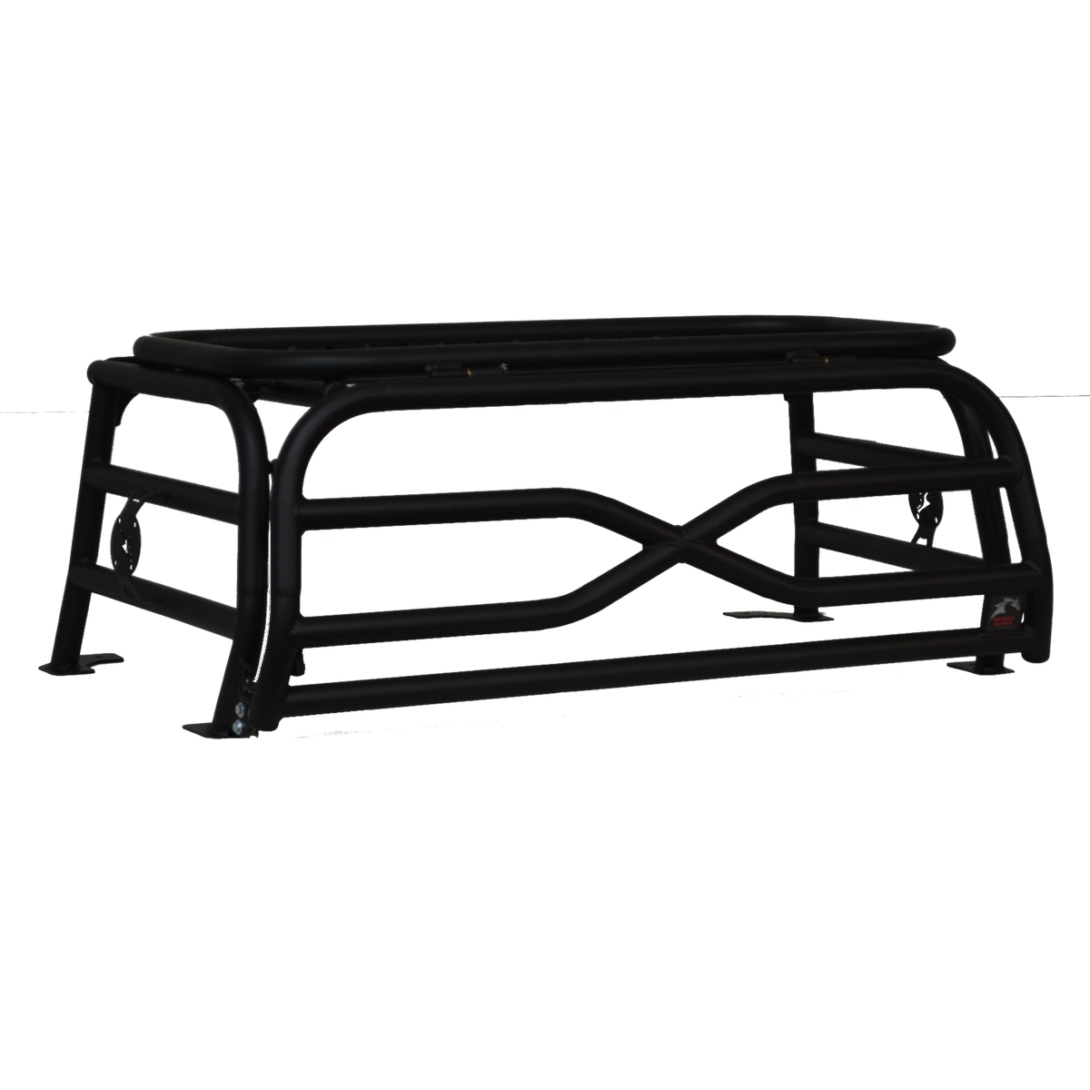 Polaris General cargo and spare tire rack shown without the spare tire strap
