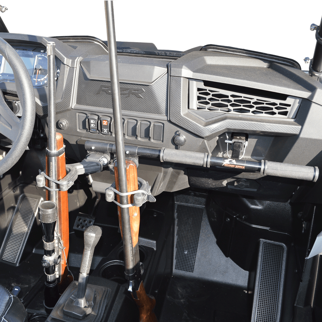 Dragon Works UTV cup holder and gun mount handlebar for the RZR