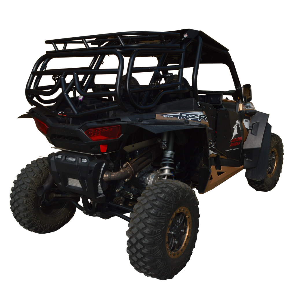 Dragon Works UTV cargo rack with basket for the 2014-2022 RZR XP 1000