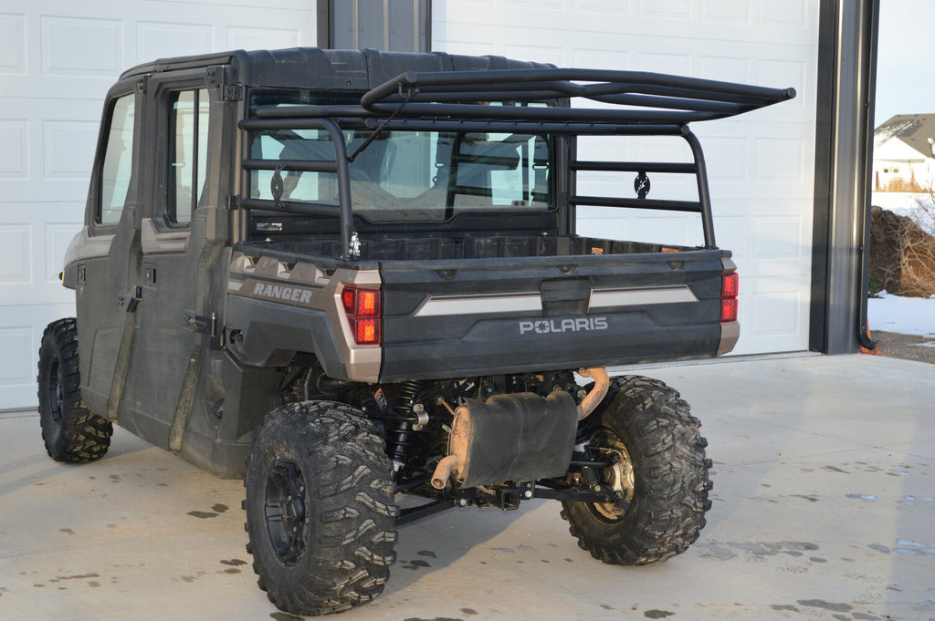 Cargo rack basket with tie-down holes for the Polaris 1500