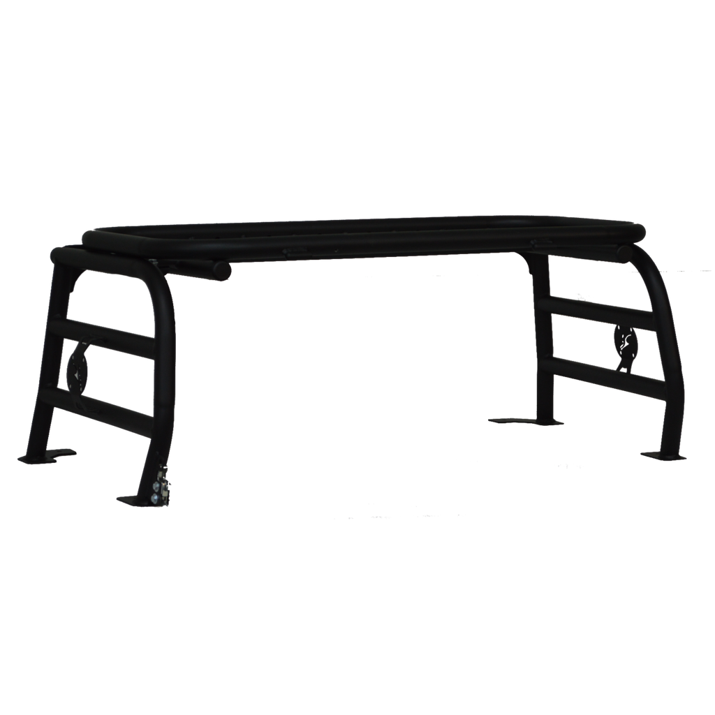 Cargo and spare tire rack without a tailgate on a Polaris General