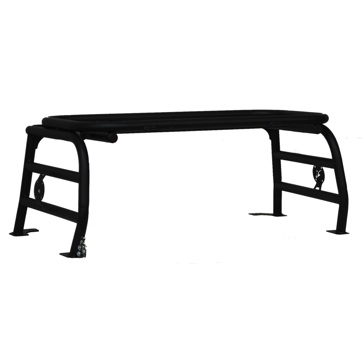Cargo and spare tire rack without a tailgate on a Polaris General