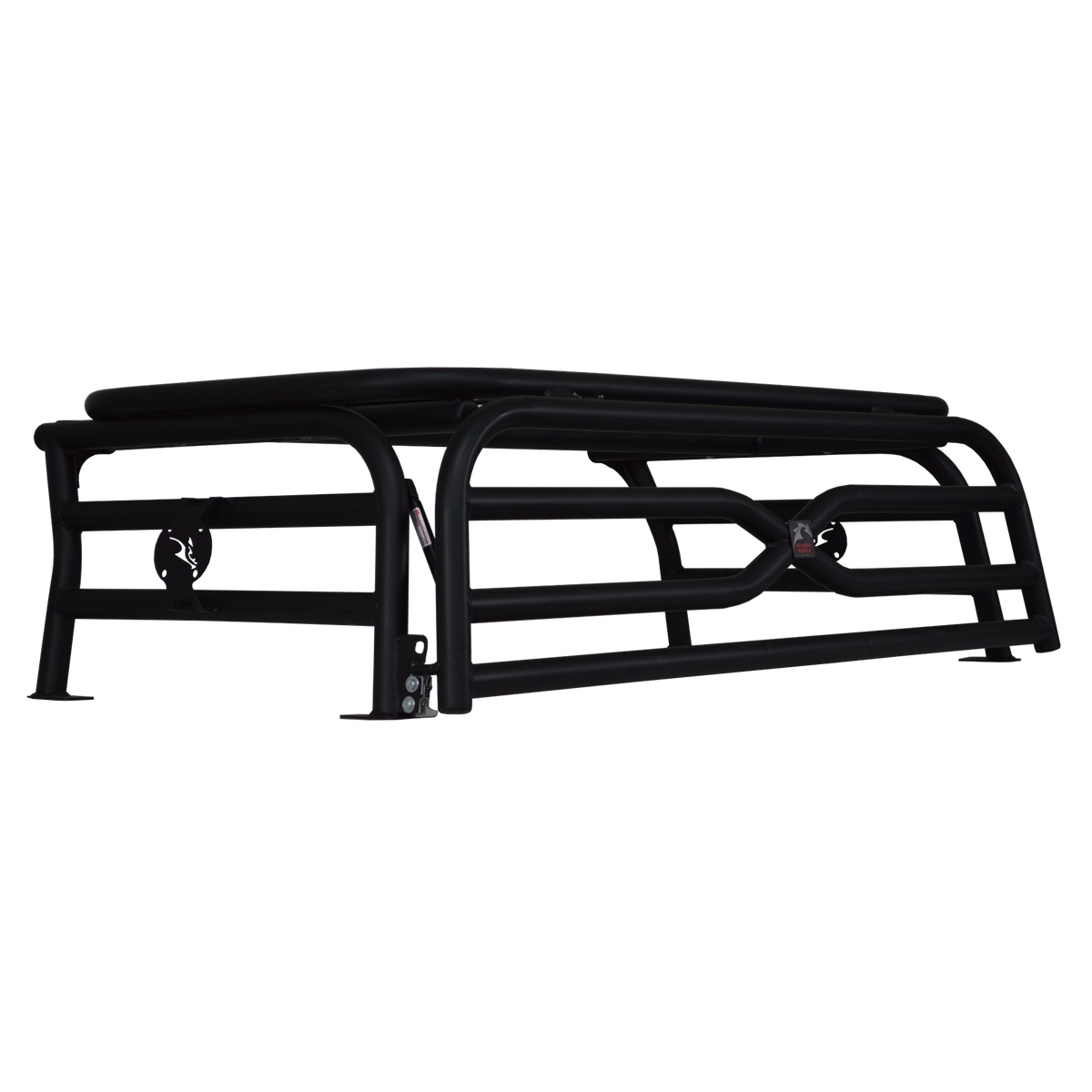 Steel cargo and spare tire rack with tailgate on a Polaris Xpedition