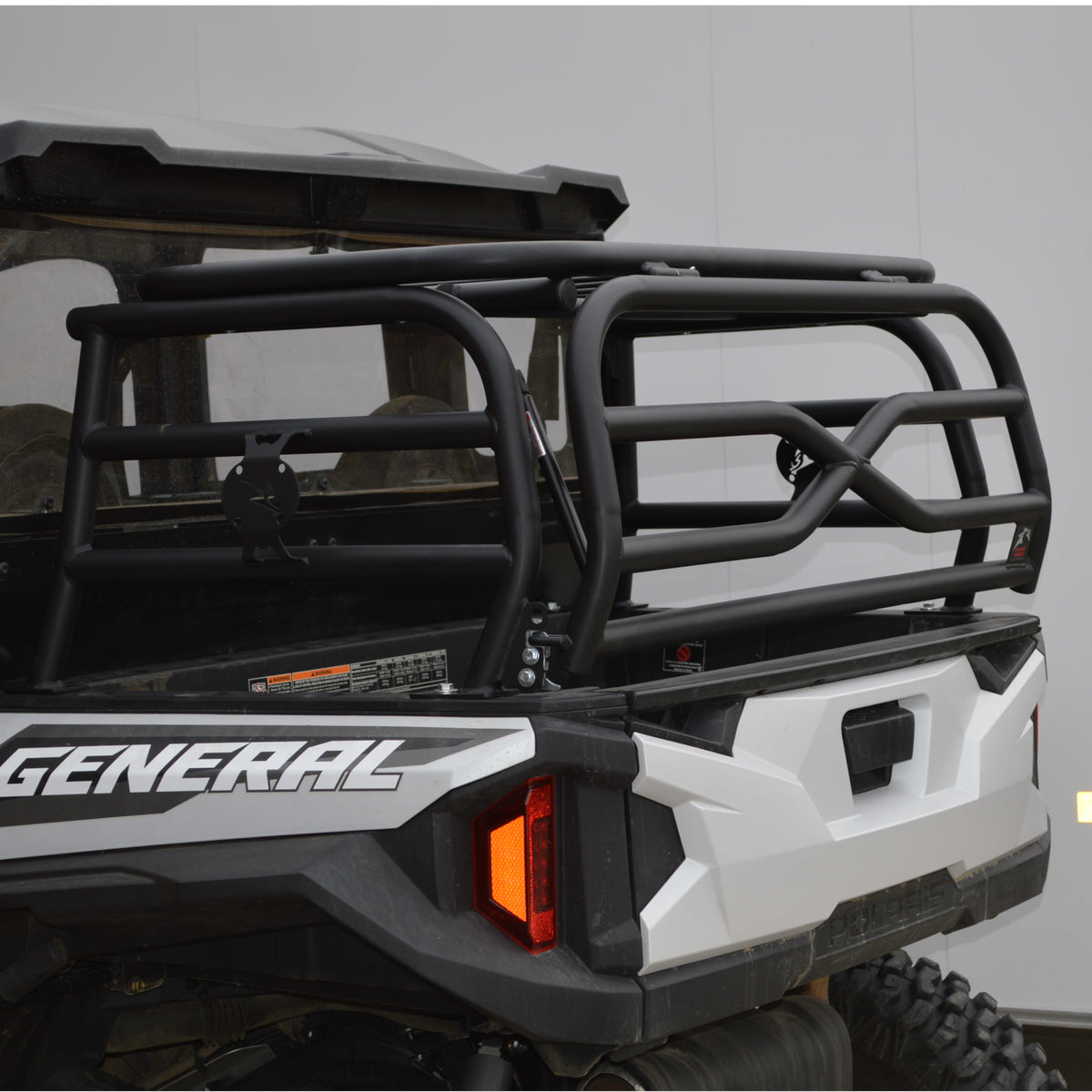 Polaris General cargo rack built from 1.5 inch powder-coated steel tubing
