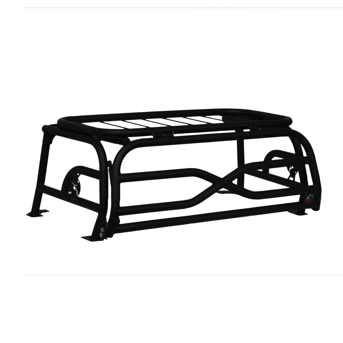 Cargo rack with dog cage sides mounted on a Polaris General