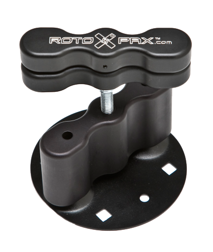 RotopaX DLX pack mount for a Dragon Works cargo rack fuel plate