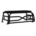 Steel cargo and spare tire rack mounted on a Polaris General