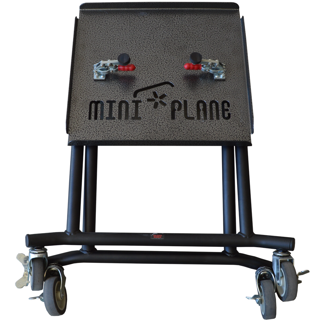 Rolling paramotor stand for moving a paramotor around the garage
