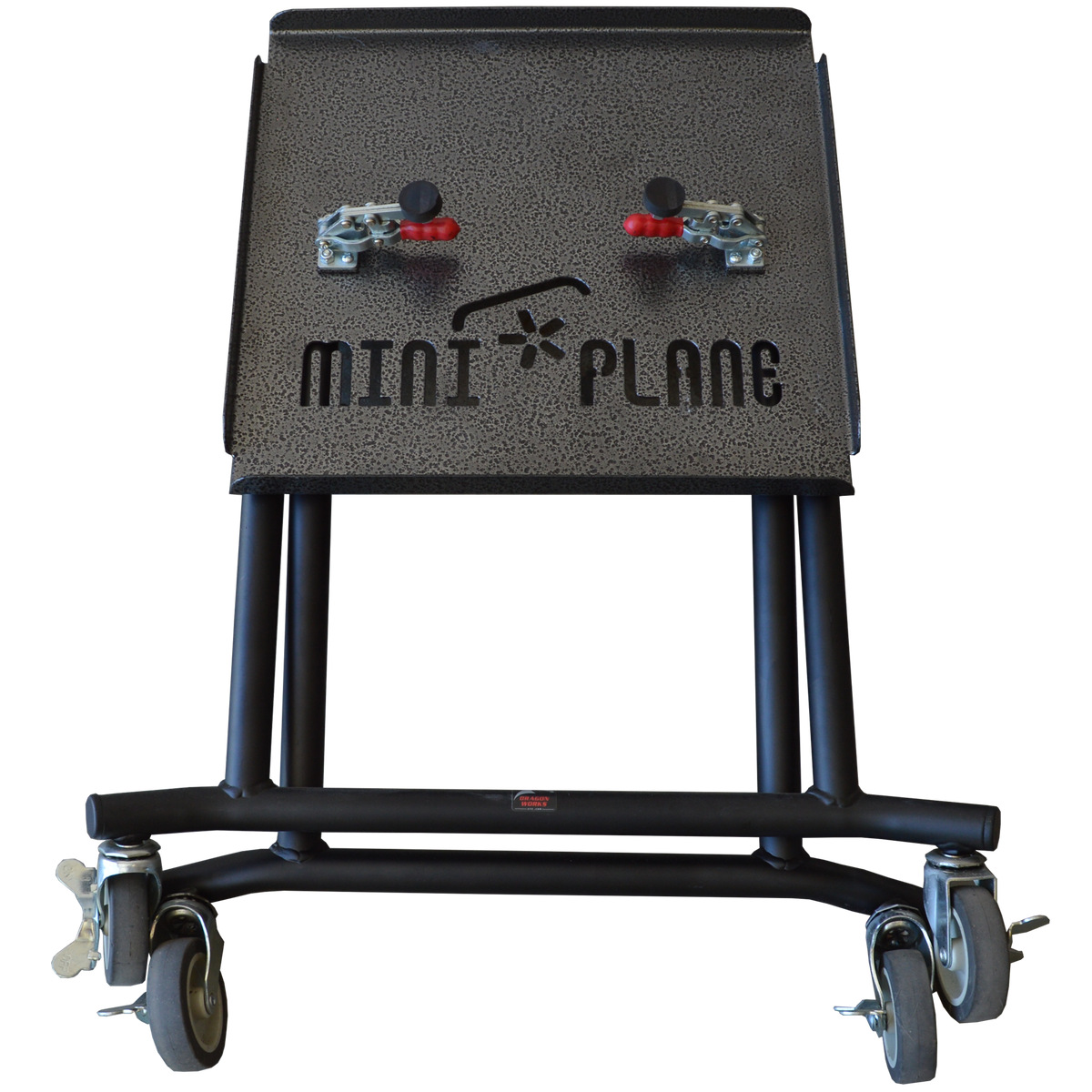 Rolling paramotor stand for moving a paramotor around the garage