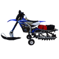 Timbersled snow bike loaded on a rolling Dragon Works cart
