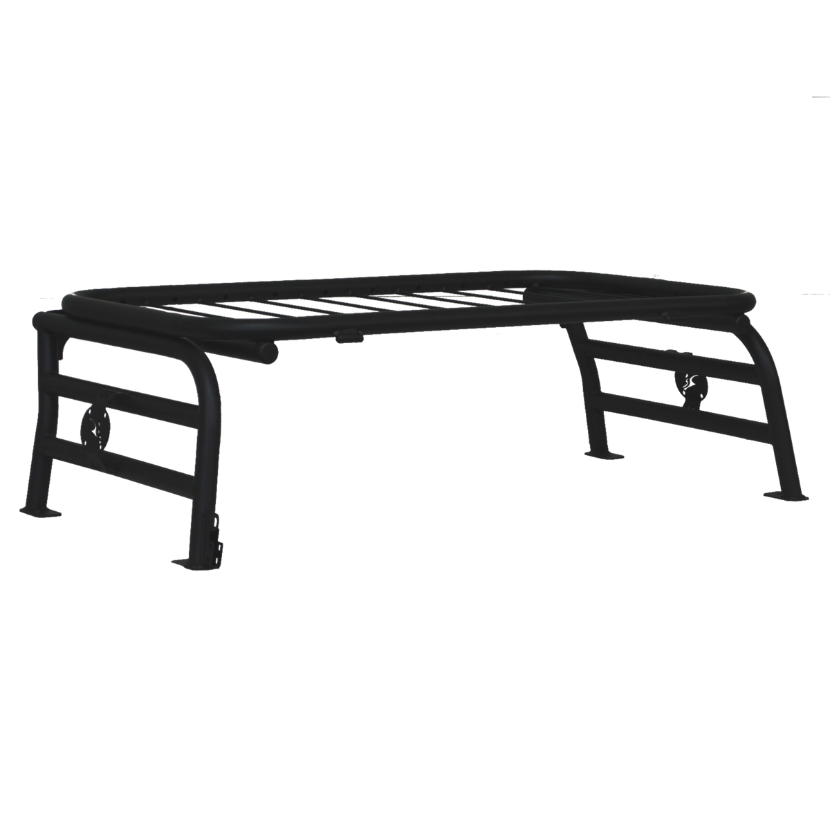 Cargo and spare tire rack without a tailgate on a Polaris Xpedition