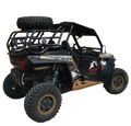 Steel cargo rack with spare tire mount on a Polaris RZR XP 1000