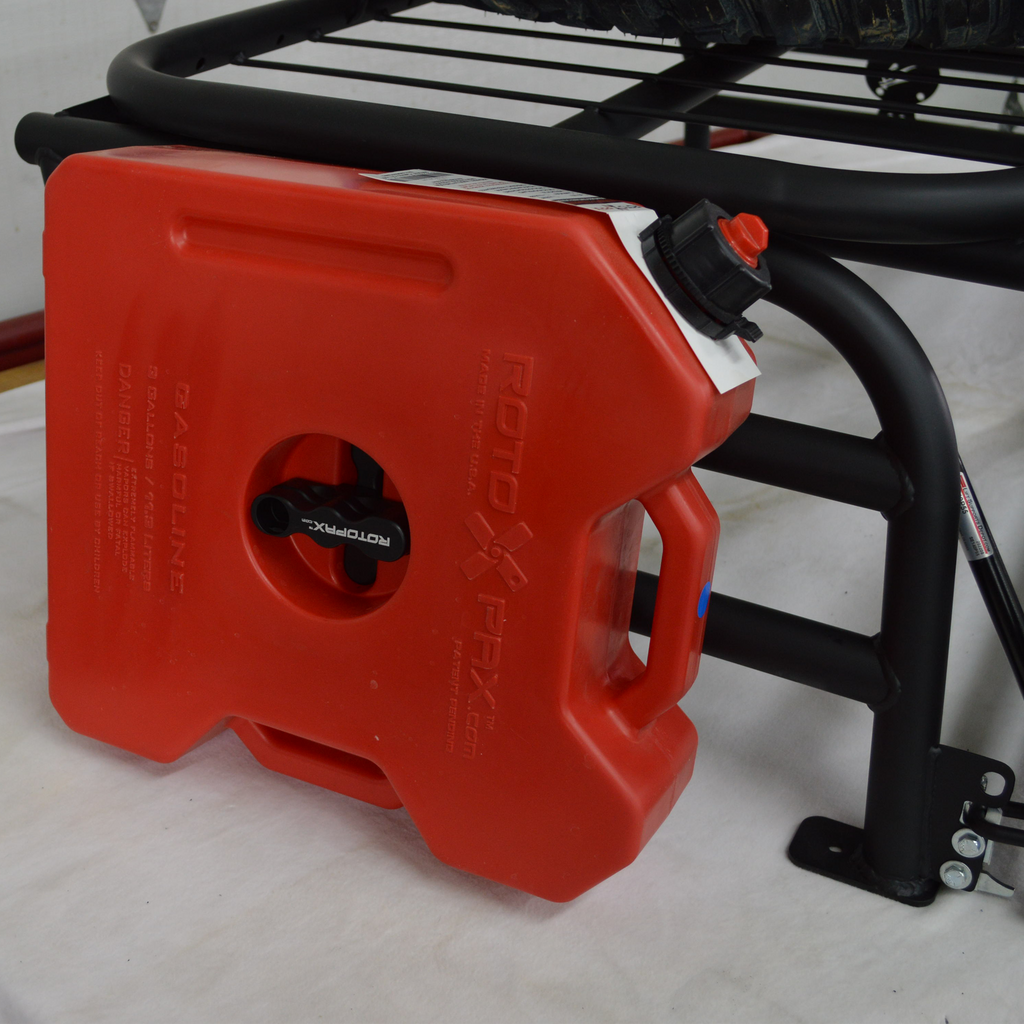 Cargo rack mounted to the Polaris Xpedition with bolts and T-nuts