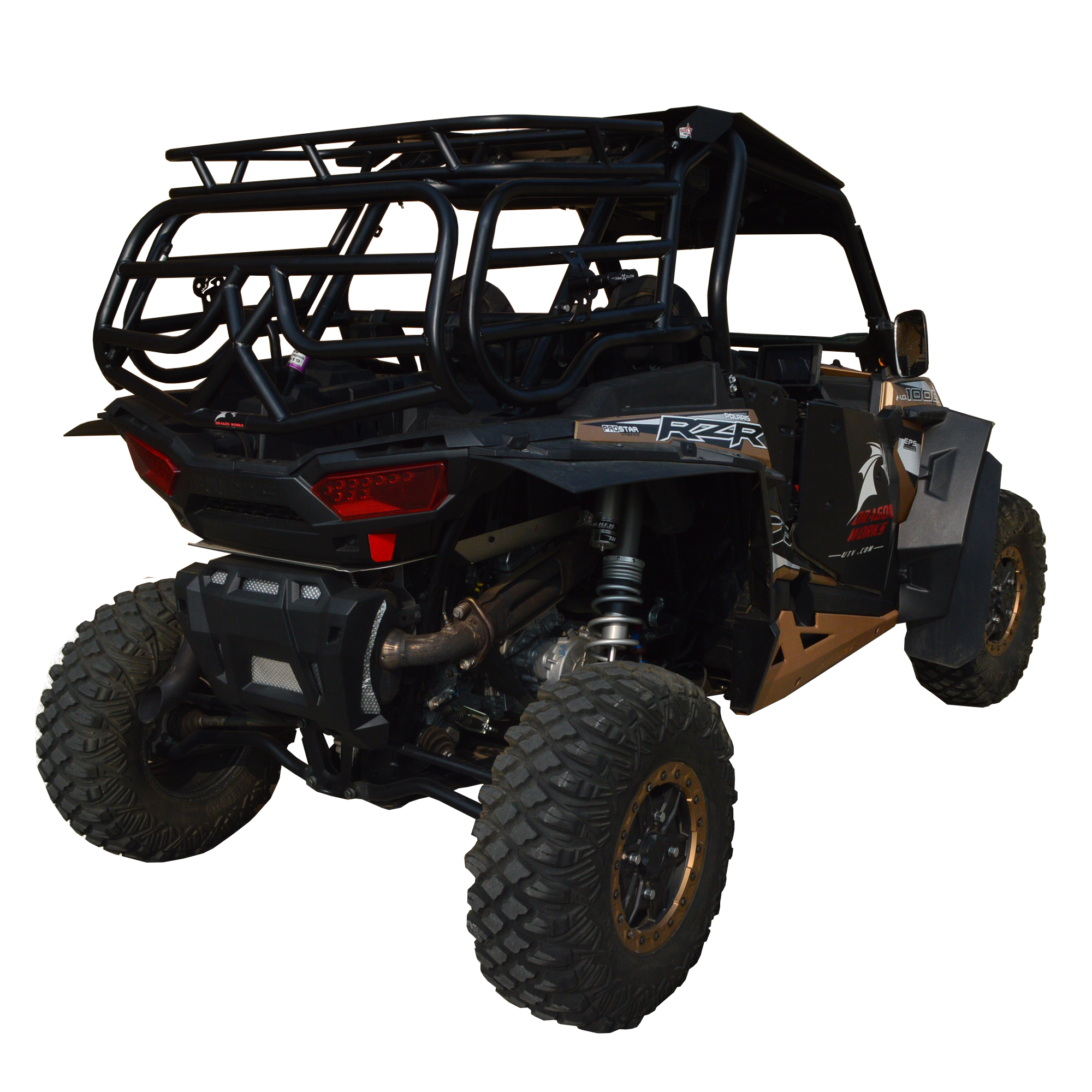 Polaris RZR xp rear bed cargo rack spare tire