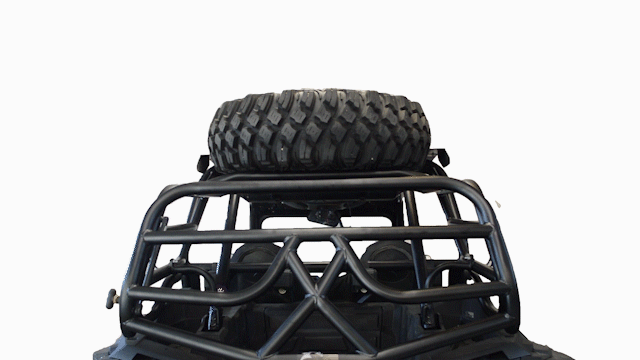 Polaris RZR xp rear bed cargo rack spare tire