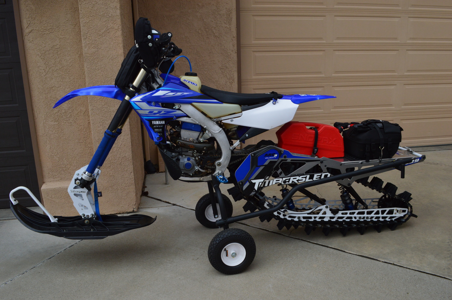 Snow bike Carrier Snow Bike Dolly Timbersled garage aro